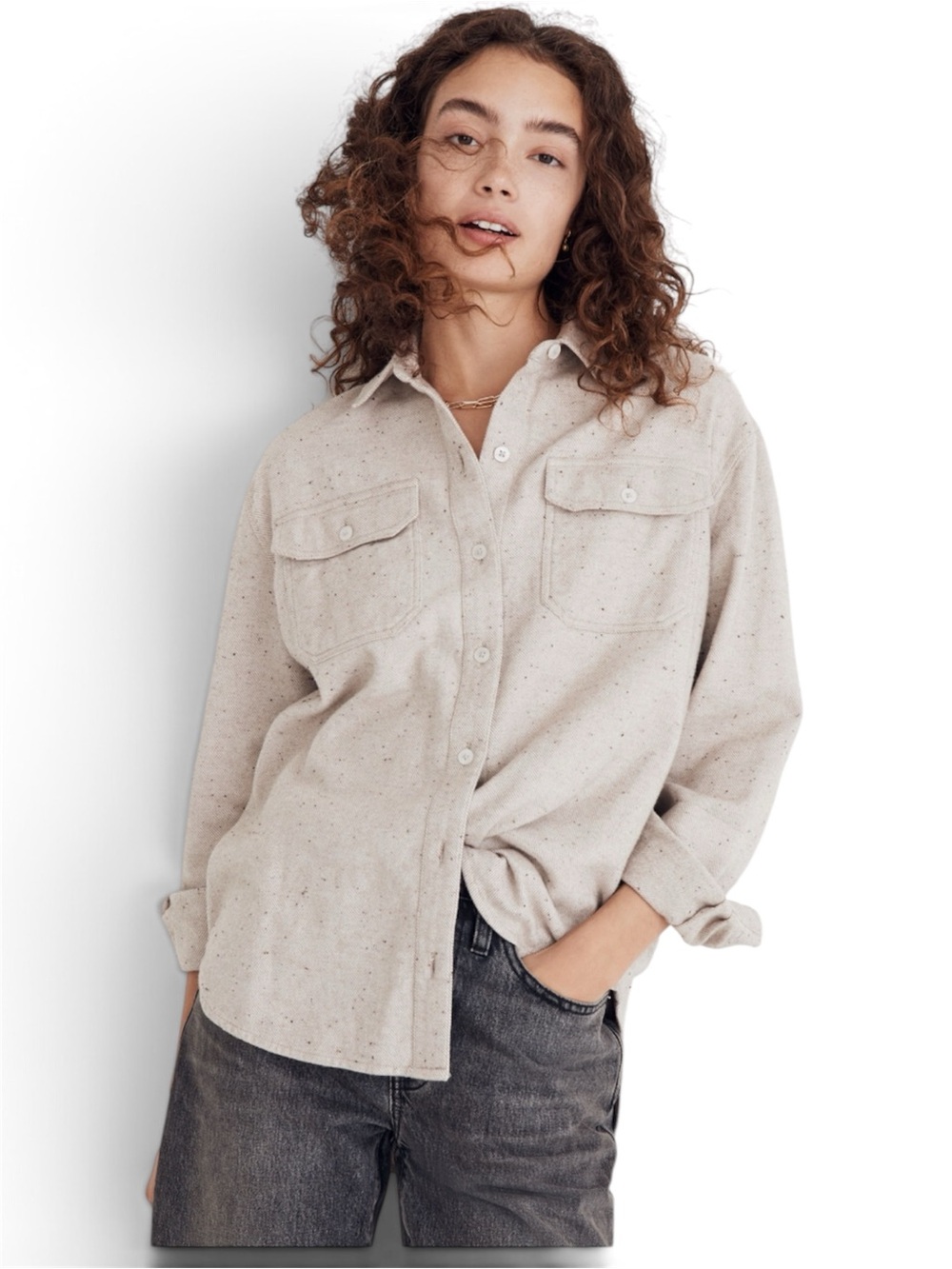 Madewell Donegal Flannel Kentwood Oversized Shirt-Jacket